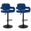 vidaXL Barkrukken 2 st stof blauw