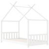 vidaXL Kinderbedframe massief grenenhout wit 80x160 cm