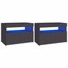 vidaXL Nachtkastje 2 st LED-verlichting 60x35x40 cm bewerkt hout grijs