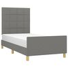 vidaXL Bedframe zonder matras 80x200 cm stof donkergrijs