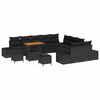 vidaXL Tuinbankenset 13 st Zwart poly rattan