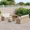 vidaXL Tuin Sofa Set met kussen 10 pcs beige en cr&egrave;mekleurig