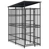 vidaXL Hondenkennel met dak 1,84 m&sup2; staal