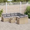 vidaXL Tuin Sofa Set met kussen met opslag 9 pcs Beige poly rattan