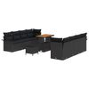 vidaXL Tuinbankenset 11 st Zwart poly rattan