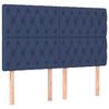 vidaXL Boxspring met matras stof blauw 140x190 cm