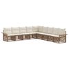 vidaXL Tuinbankenset 9 pcs Beige poly rattan