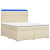 vidaXL Boxspringbed met matras Cr&egrave;mekleurig 160 x 200 cm Stof