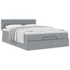 vidaXL Ottoman bed met matras 140x200cm stof lichtgrijs