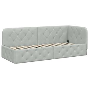 vidaXL Hoekbedframe Lichtgrijs 80 x 200 cm Fluweel