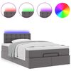 vidaXL Ottoman bed met matrassen en LED's 120x200cm kunstleer grijs