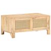 vidaXL Salontafel 90x50x40 cm massief mangohout en natuurlijk riet
