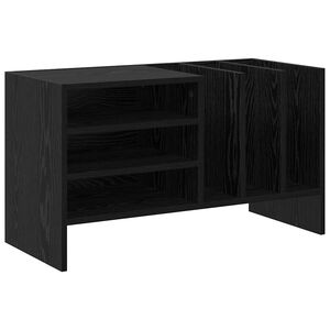 vidaXL Platenkast Zwart Eiken 78.5 x 35 x 45 cm Bewerkt hout