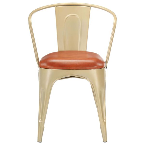 vidaXL Eetkamerstoelen 2 st echt leer bruin