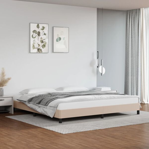 vidaXL Bedframe kunstleer cappuccinokleurig 200x200 cm