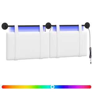vidaXL Hangend hoofdbord Met LED-verlichting Wit Stof