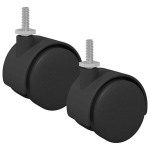 vidaXL Caster 2 pcs Zwart en Zilver 37,8 x 40 mm Ijzer en PP