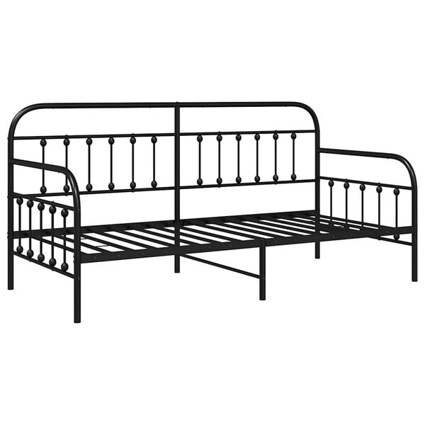 vidaXL Bedframe voor een daybed Zwart 100 x 190 cm Gepoedercoat staal