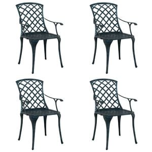 vidaXL Tuinstoel 4 st Groen Aluminium