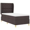 vidaXL Boxspringbed met Matras Donkergrijs 90x190 cm Donkerbruin Stof