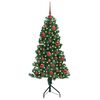 vidaXL Hoek Kunstkerstboom met 150 LED Groen 150 cm PVC en Metaal