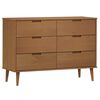 vidaXL Ladekast MOLDE 113x40x80 cm massief grenenhout bruin