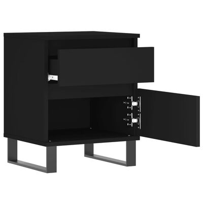 vidaXL Nachtkastje 40x35x50 cm bewerkt hout zwart