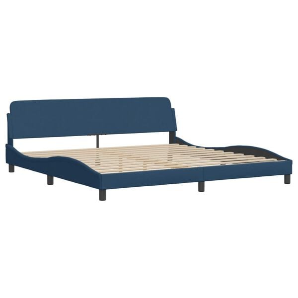 vidaXL Bed met matras "Dover" stof blauw 200x200 cm