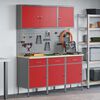 vidaXL Werk kast met lade met slot 8 pcs Rood Engineered hout en staal