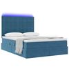 vidaXL Opbergbed met LED met matras Donkerblauw 140 x 190 cm Fluweel