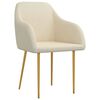 vidaXL Eetkamerstoelen 6 st fluweel cr&egrave;mekleurig