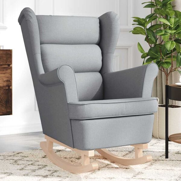 vidaXL Schommelstoel 74x90x102 cm stof lichtgrijs