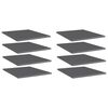 vidaXL Wandschappen 8 st 40x50x1,5 cm bewerkt hout hoogglans grijs
