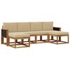 vidaXL Buiten bankenset met kussen 6 pcs Natuurlijk en Beige Polyester