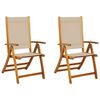 vidaXL Tuinstoelen inklapbaar 2 st massief acaciahout en textileen