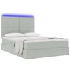 vidaXL Opbergbed met LED met matras Lichtgrijs 140 x 200 cm Fluweel