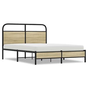 vidaXL Bedframe zonder matras bewerkt hout sonoma eikenkleur 120x190cm