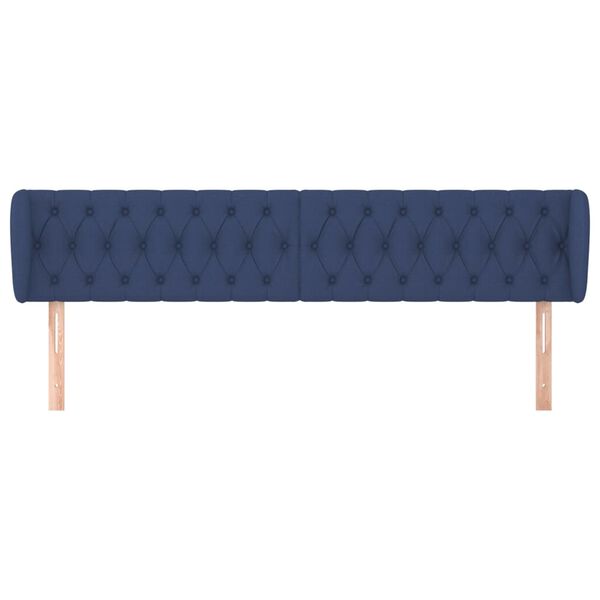 vidaXL Hoofdbord met randen 203x23x78/88 cm stof blauw