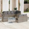 vidaXL 8-delige Loungeset met kussens poly rattan grijs