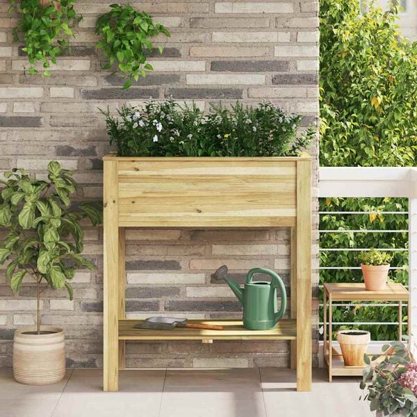 vidaXL Hoge Planter Bruin 85,5 x 46,5 x 96 cm Ge&iuml;mpregneerd grenenhout