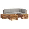 vidaXL 5 st Buiten bankenset Massief Acaciahout en Polyester
