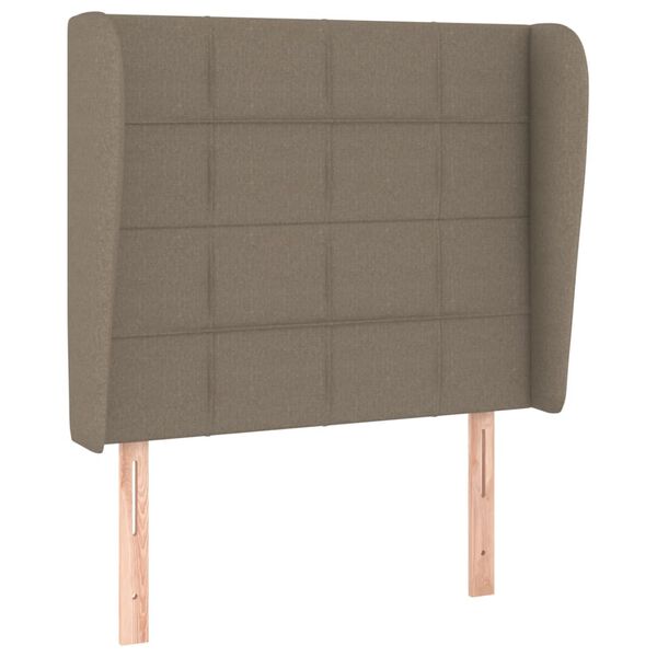 vidaXL Hoofdbord met randen 103x23x118/128 cm stof taupe
