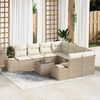 vidaXL Tuin Sofa Set met kussen 9 pcs Beige en Cr&egrave;me poly rattan