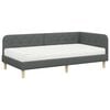 vidaXL Hoekbedframe met matras Donkergrijs 100 x 200 cm Stof