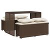 vidaXL 3-delige Tuinset met kussens poly rattan bruin