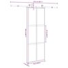 vidaXL Schuifdeur met beslag 76x205 cm gehard glas en aluminium
