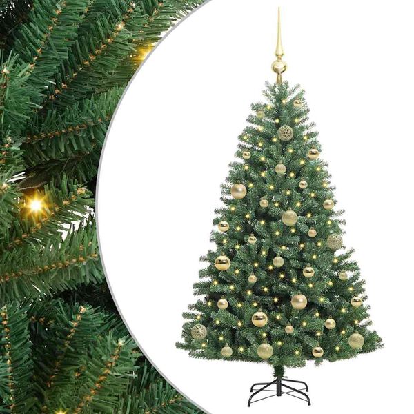 vidaXL Kunstmatige Inklapbare Kerstboom Groen 120 cm PVC en Metaal