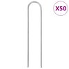 vidaXL Grondharingen 50 st U-vormig 15x3,5 cm gegalvaniseerd staal