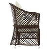 vidaXL 2-delige Loungeset met kussens poly rattan bruin