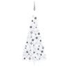 vidaXL Kunstkerstboom met verlichting en kerstballen half 240 cm wit